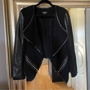 Bebe Leather & Knit Jacket